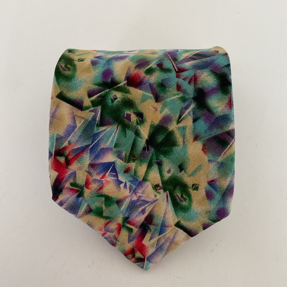 Jerry Garcia Abstract Multicolor Silk Tie